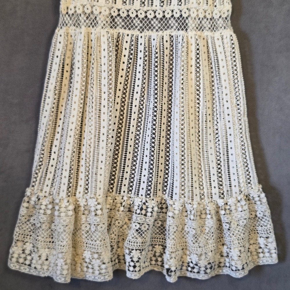 Cato Long Sleeveless Lace Vest Women's XL Boho Layering Ruffle Cottagecore - Picture 8 of 14